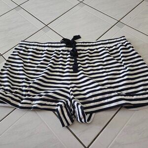 J Crew Dreamy Pajama Shorts Blue White Stripe XL